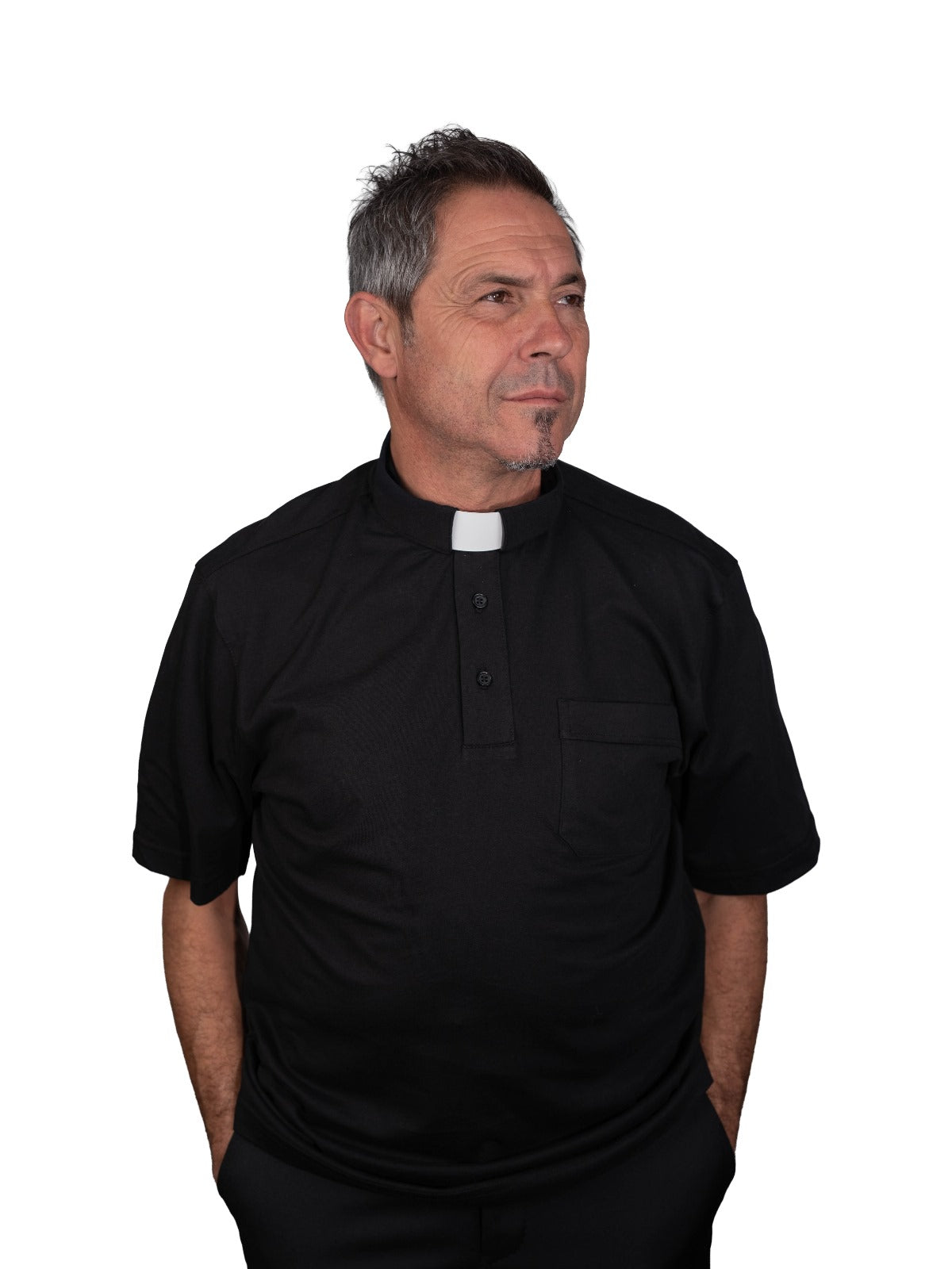 POLO  CLERGY MEZZA MANICA 100% COTONE  MERCERIZZATO  COLORE NERO