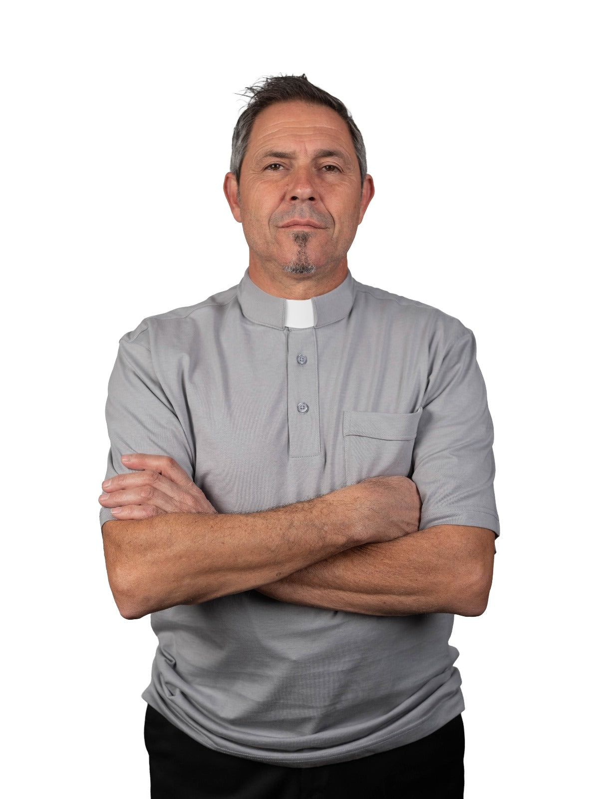 POLO  CLERGY MEZZA MANICA 100% COTONE  MERCERIZZATO GRIGIO PERLA