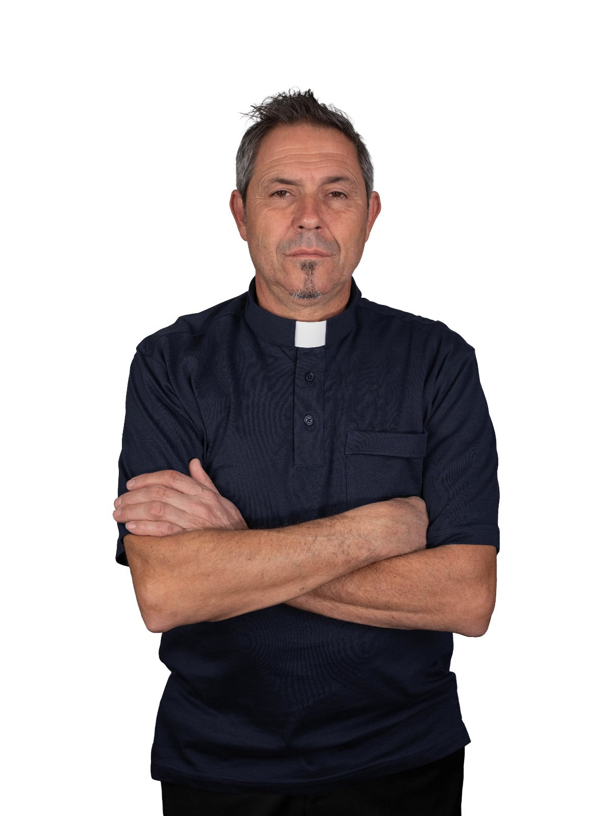 POLO  CLERGY MEZZA MANICA 100% COTONE  MERCERIZZATO COLORE BLU